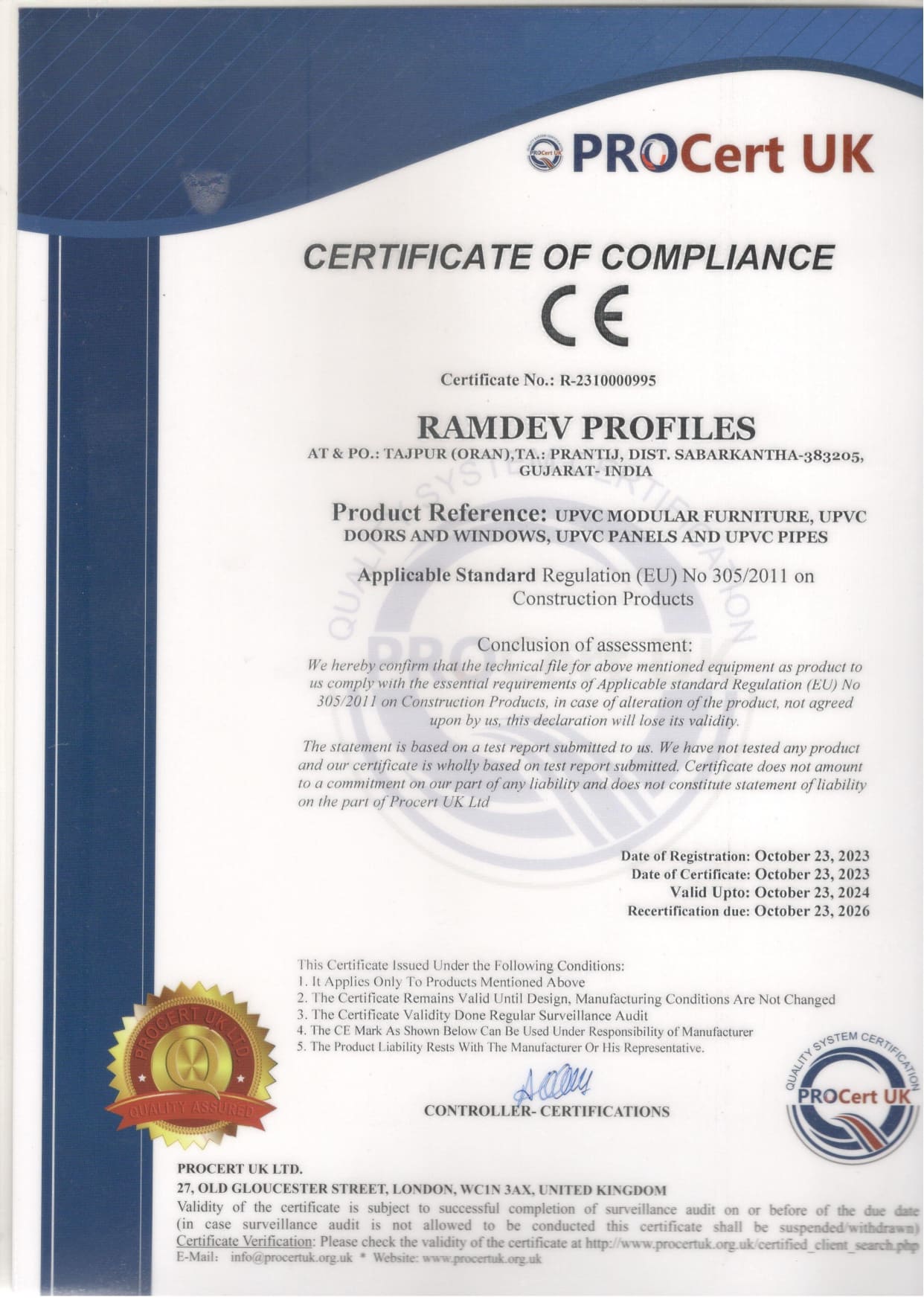Certificate of Compliance